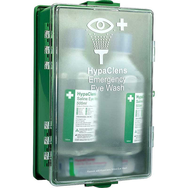 HypaClens Economy Eyewash Cabinet 2x500ml Eyewash Bottles