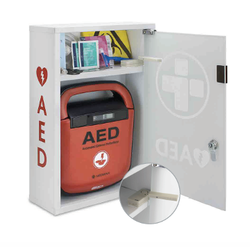 AED Metal Wall Cabinet with Glass Door and Alarm